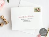 Marriage Card Printing Near Me Envelope Address Template Rose Gold Script 100 Editable