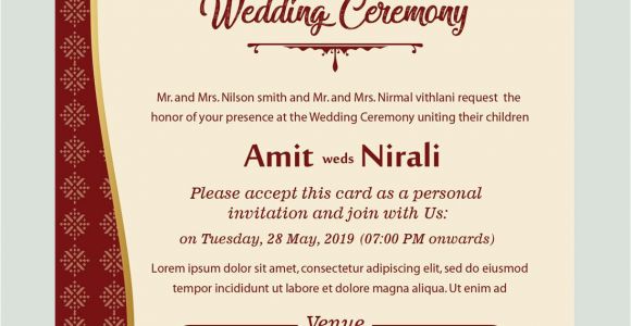 Marriage Card Text Matter English Free Kankotri Card Template with Images Printable