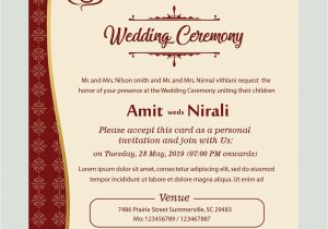 Marriage Ceremony Invitation Card format Free Kankotri Card Template with Images Printable