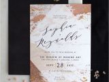 Marriage Content In Invitation Card Modern Abstract Wedding Invitation In Rose Gold