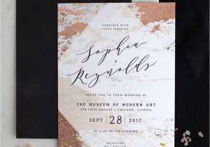 Marriage Content In Invitation Card Modern Abstract Wedding Invitation In Rose Gold