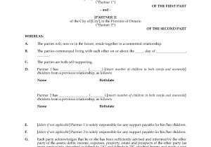 Marriage Contract Ontario Template Ontario Cohabitation Agreement Legal forms and Business