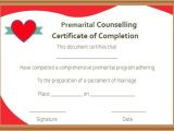 Marriage Counseling Certificate Template Free Premarital Counseling Certificate Of Completion