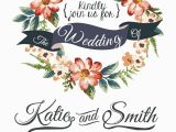 Marriage Invitation Card format In English Pdf Watercolor Floral Wedding Invitation Card Vector for Free