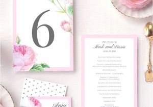 Marriage Invitation Card In English Garden English Rose Wedding Menu Place Cards and Table