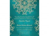 Marriage Invitation Card In Hindi Teal and Gold Indian Style Wedding Invitation Zazzle Com