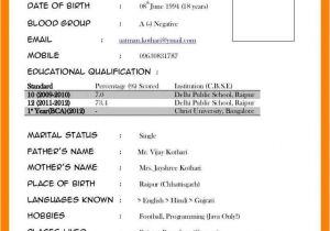 Marriage Resume format Word File Download Biodata format In Word File Bio Data for Marriage In