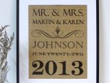 Marriage Wishes Card with Name Rustic Wedding Sign On Burlap Family Name Established Date