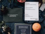 Marriage with Green Card Holder Navy forest Modern Wedding Invitation with Green Envelopes