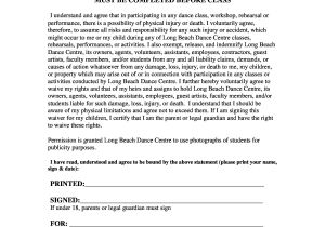 Martial Arts Contract Template Liability Waiver Release Printables General Liability