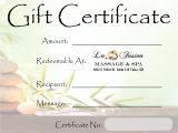 Massage Certificates Templates Free Lafusion Massage Spa Gift Certificate Tulsa Spa Gifts