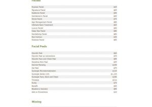 Massage Price List Template List Templates 105 Free Word Excel Pdf Psd Indesign