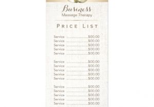 Massage Price List Template Price List Massage therapy Elegant Lotus Salon Rack Card