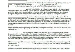 Massage therapy Contract Template 9 Independent Contractor Agreement form Samples Free