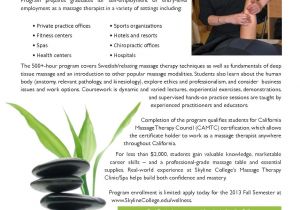 Massage therapy Flyer Template College News News Skyline College