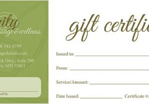 Massage therapy Gift Certificate Template Gift Certificates Infinity Massage Wellness