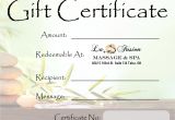 Massage therapy Gift Certificate Template Lafusion Massage Spa Gift Certificate Tulsa Spa Gifts