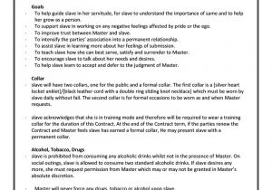 Master Slave Contract Template Bdsm Master Slave Contract