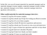Material Management Resume Sample top 8 Materials Manager Resume Samples