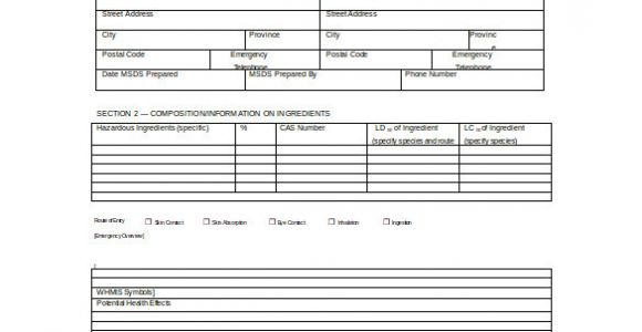 Material Safety Data Sheet Template Free 27 Data Sheet Templates Free Sample Example format