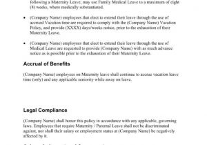 Maternity Leave Contract Template Maternity Leave Policy Examples Template Doc Sample