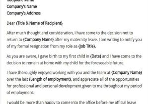 Maternity Leave Email Template 8 Maternity Resignation Samples Templates Free Word