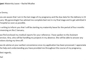 Maternity Leave Email Template How to Write A Maternity Leave Letter with Samples