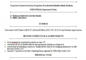 Mba Fresher Resume format Doc Over 10000 Cv and Resume Samples with Free Download Mba