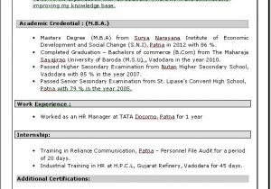 Mba Hr Professional Resume Mba Hr Resume In Doc