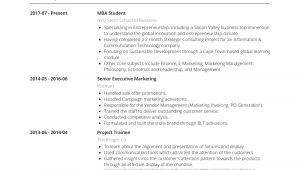 Mba Student Resume Mba Student Resume Samples and Templates Visualcv