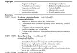 Mechanic Resume Sample Best Automotive Technician Resume Example Livecareer