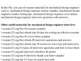 Mechanical Design Engineer Resume top 8 Mechanical Design Engineer Resume Samples