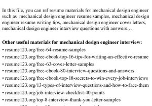 Mechanical Engineer Resume Headline top 8 Mechanical Design Engineer Resume Samples