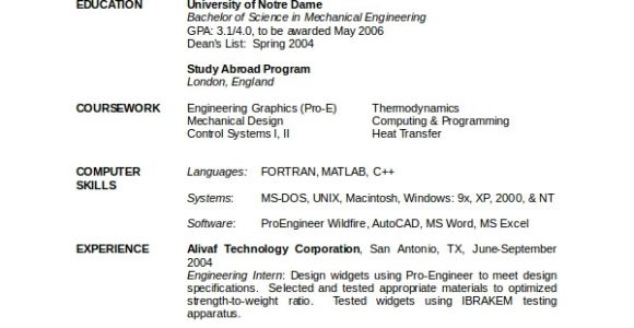 Mechanical Engineering Fresher Resume format Free Download 10 Mechanical Engineering Resume Templates Pdf Doc