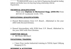 Mechanical Engineering Resume Objective Tags Resume for Fresher Mechanical Engineering Student