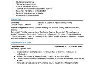 Mechanical Engineering Student Resume Mechanical Engineer Resume Samples and Writing Guide