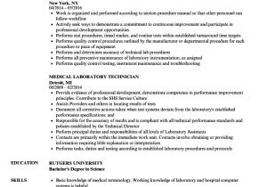 Medical Lab Tech Resume Sample Medical Laboratory Technician Resume Samples Velvet Jobs