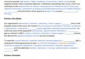 Medical Practice Business Plan Template Medical Clinic Business Plan Template Business Plan
