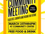 Meeting Flyer Template Free Community Meeting Flyer Template Postermywall