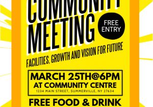Meeting Flyer Template Free Community Meeting Flyer Template Postermywall
