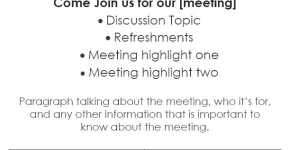 Meeting Flyer Template Free Meeting Flyer Templates for Word