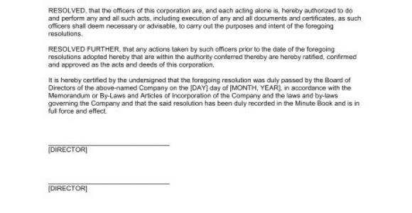 Members Resolution Template Board Resolution to Purchase Equipment Template Sample