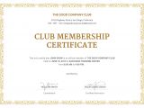 Membership Certificates Templates Free Club Membership Certificate Template In Adobe