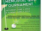 Memorial Benefit Flyer Template Gary V Sharp Memorial Golf tournament tournament Flyer