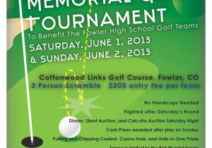 Memorial Benefit Flyer Template Gary V Sharp Memorial Golf tournament tournament Flyer