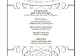 Menu Templates for Weddings 31 Wedding Menu Templates Sample Templates