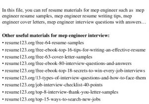 Mep Engineer Resume top 8 Mep Engineer Resume Samples