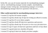 Merchandise Manager Resume Sample top 8 Merchandising Manager Resume Samples