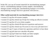 Merchandise Manager Resume Sample top 8 Merchandising Manager Resume Samples
