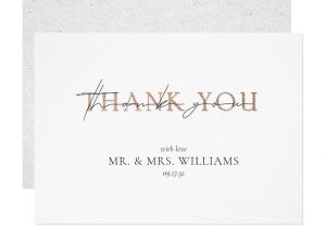 Message for Thank You Card Wedding Copper Typography Simple Minimal Wedding Thank You
